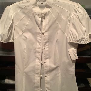 NWT Trina Turk white button too